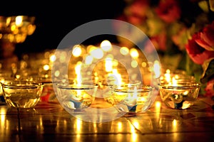 Candle lit thai culture in Asalha Puja day, Magha Puja day, Visakha Puja Day