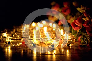 Candle lit thai culture in Asalha Puja day, Magha Puja day, Visakha Puja Day