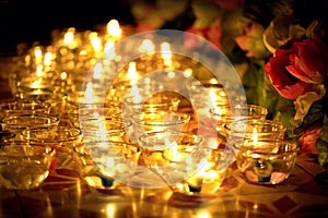 Candle lit thai culture in Asalha Puja day, Magha Puja day, Visakha Puja Day