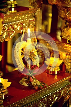 Candle lit thai culture walk in Asalha Puja day, Magha Puja day, Visakha Puja Day