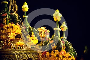 Candle lit thai culture walk in Asalha Puja day, Magha Puja day, Visakha Puja Day