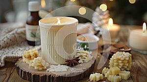 candle making kit, beginner-friendly candle making kit, complete with soy wax, wicks, fragrances, and instructions for a photo