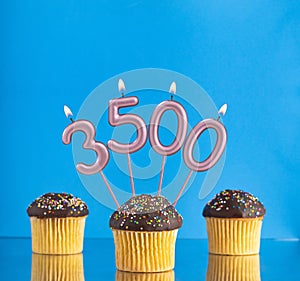 Candle number 3500 - Number of followers or likes