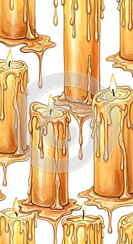 Candle Pattern with Melting Wax Illustration
