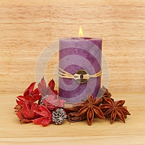 Candle and potpourri