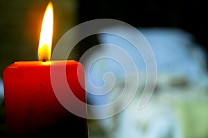 Candle red medieval interior