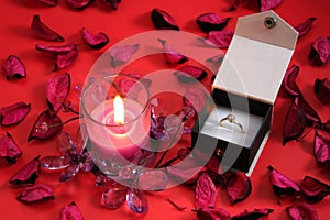 Candle with Ring in a box