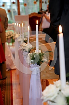 Candle row in the church