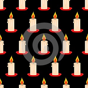 Candle seamless pattern