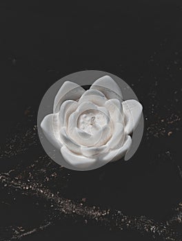 Candle in the shape of a white lotus