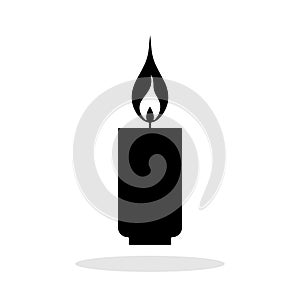 Candle silhouette. Black candle icon.