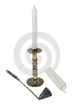 Candle Stick with Gemmed Snuffer
