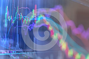 Candle stick graph chart of finance stock market investment trad