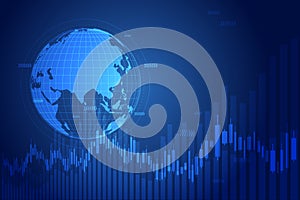 Candle stick graph chart in financial market , Forex trading graphic concept.