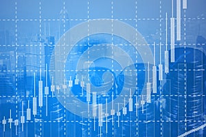 Candle stick graph chart with indicator showing bullish point or