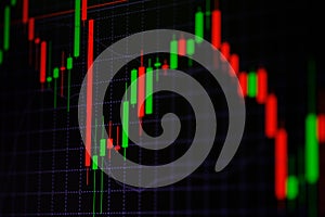 Candle stick graph chart with indicator showing bullish point or