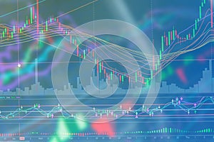 Candle stick graph chart of stock market investment trading