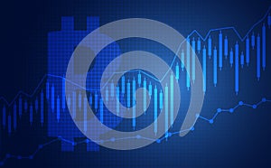 Candle stick graph chart of stock market investment trading bitcoin