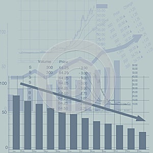 Candle stick graph chart of stock market investment trading, Bullish point, Bearish point background