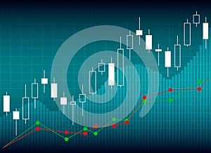 Candle stick graph chart of stock market investment trading, Stock exchange concept