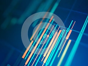 Stock market chart. Business graph background. Forex trading. Financial statistic analysis on dark background with growing financi