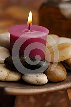 Candle with Stones