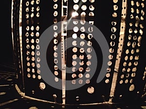 Candle under paper lamp