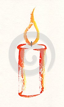 Candle watercolor painting