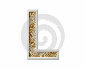 Candle wax letters with shiny gold coating inside