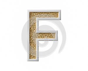 Candle wax letters with shiny gold coating inside