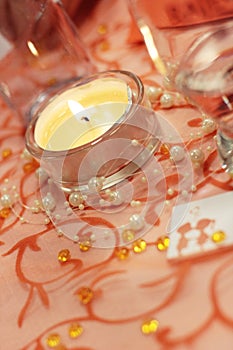 Candle on wedding table