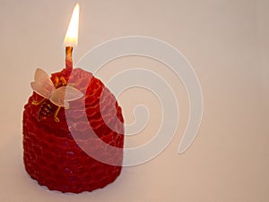 Candle on a white background.