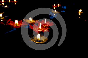 Candlelight Candles flower floating on a water