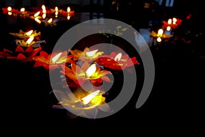 Candlelight Candles flower floating on a water