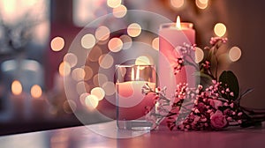 In candlelit corners the world melts away as soft pink hues and blurred lights add a touch of magic to the atmosphere.