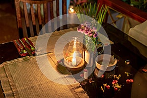 Candlelit Dinner Table Place Setting