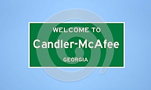 Candler-McAfee, Georgia city limit sign. Town sign from the USA photo