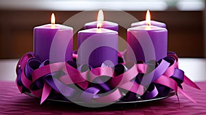 candles advent wreath purple