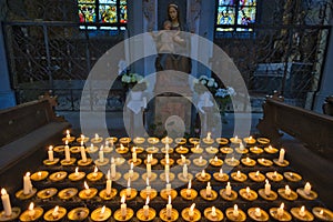 Candles at altar of the Minster, Konstanz, Baden-Wurttemberg