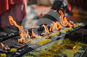 Candles for Buddha ritual