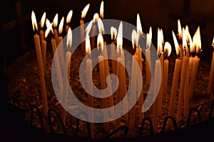 Candles Burning in a church