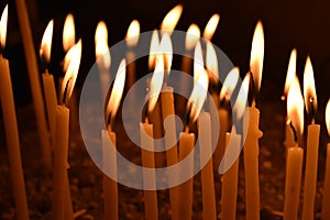 Candles Burning in a church