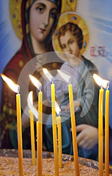 Candles in a Christian Orthodox church