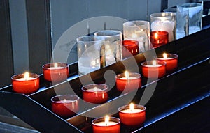 candles in a church candelabra, or candil photo