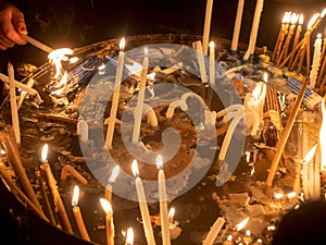 Candles at the Church of Holy Sepulchre, Jerusalem