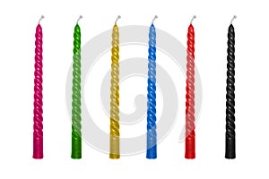 Candles are colored on a white background.