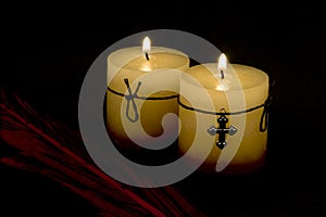 Candles and cross