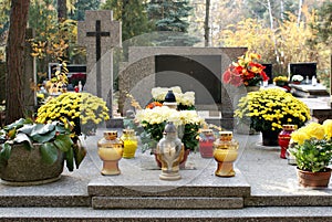 Candles on the grave