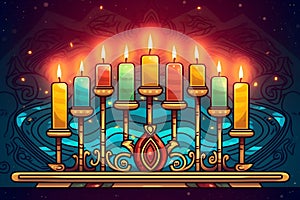 Candles hanukkah menorah