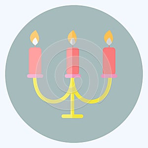 Candles Icon in trendy flat style isolated on soft blue background